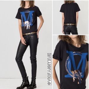 Maje leopard graphic t shirt size S